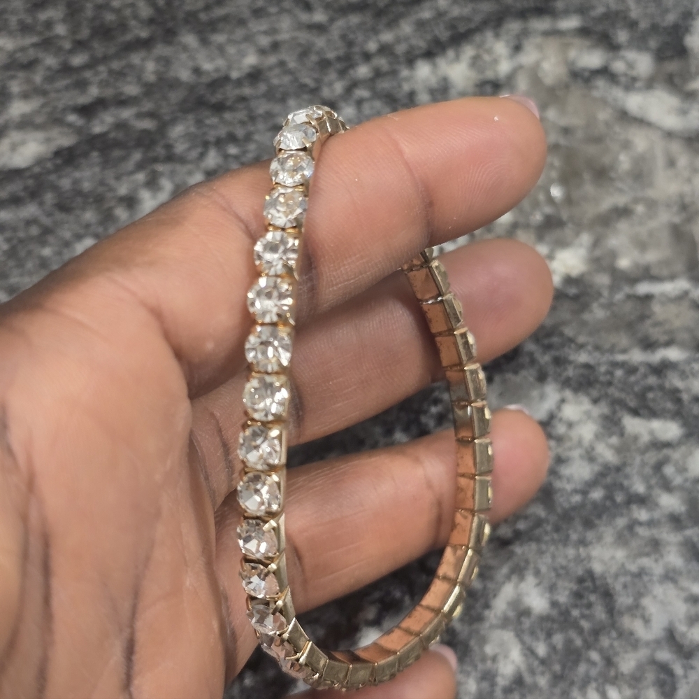 Macys Elegant Gold and Silver Tennis Bracelet Women New - Picture 7 of 10